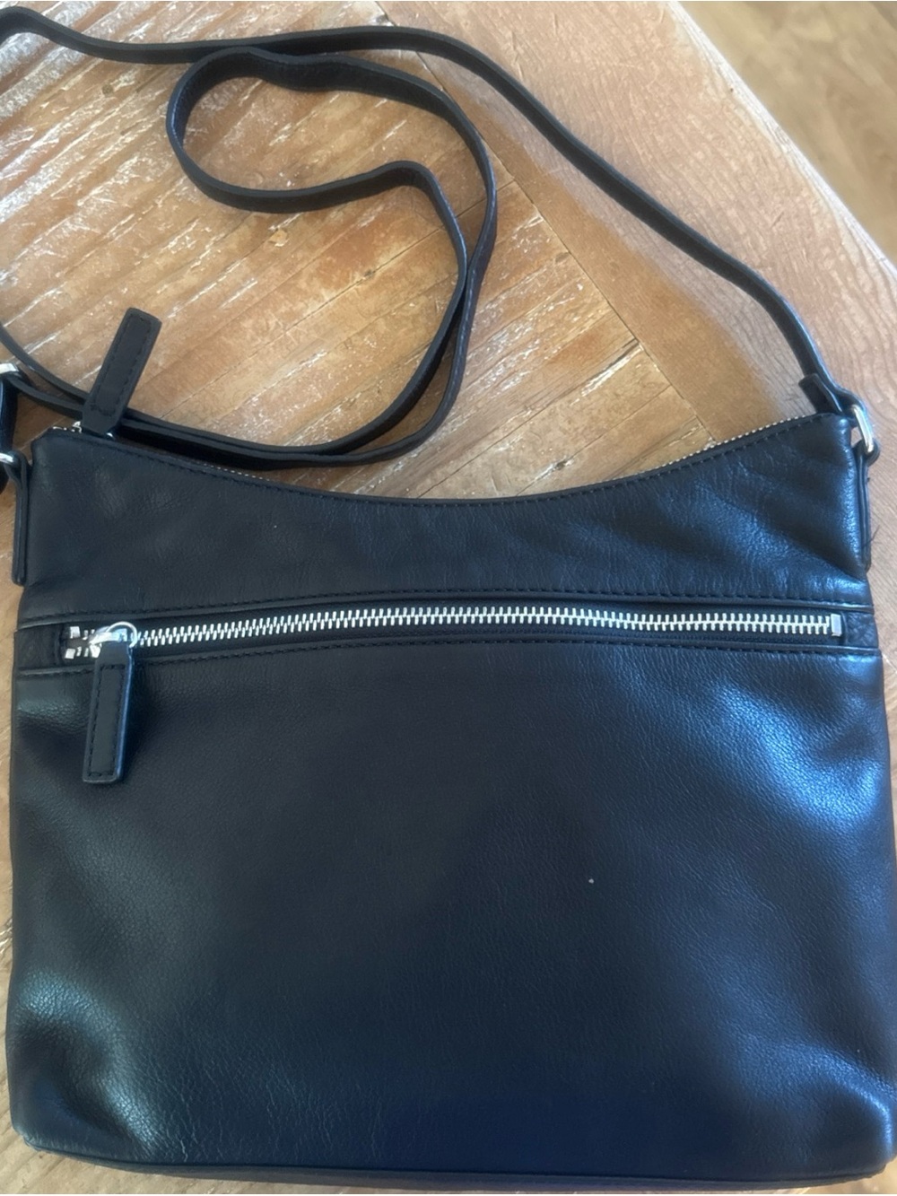 Margot New York  Black Pebbled Leather Crossbody Purse EUC
